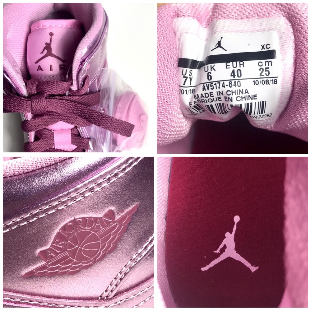 Just In Air Jordan 1 mid metallic Pink Rose GS - Picture 3 of 8